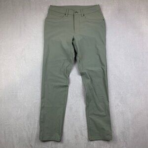 Lululemon Mens 28 Green Chino ABC Pant Classic Tapered Warpstreme Slim Fit 28x29